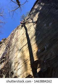 Red River Gorge/USA-07/22/2019 Photo Of Mountaineer Do Rock Climbing 