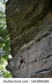 Red River Gorge/USA-07/22/2019 Photo Of Mountaineer Do Rock Climbing 