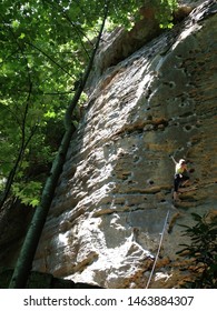 Red River Gorge/USA-07/22/2019 Photo Of Mountaineer Do Rock Climbing 