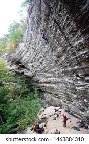 Red River Gorge/USA-07/22/2019 Photo Of Mountaineer Do Rock Climbing 