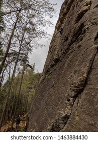 Red River Gorge/USA-07/22/2019 Photo Of Mountaineer Do Rock Climbing 