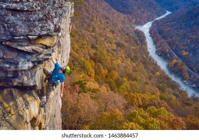 Red River Gorge/USA-07/22/2019 Photo Of Mountaineer Do Rock Climbing 