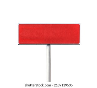 red road sign isolated on white background