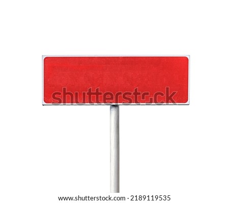 red road sign isolated on white background