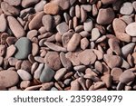 Red rock along the shoreline of Lake Superior at Grand Marais, MN