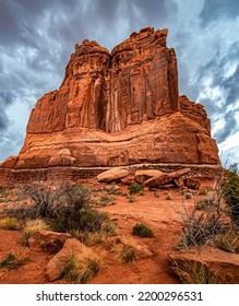 Red rock in the canyon desert. Canyon desert red rock. Red rock canyon scene. Sandstone in red rock canyon desert - Shutterstock ID 2200296531