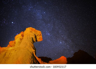 Red Rock Canyon Milky Way Galaxy in Mojave Desert California USA