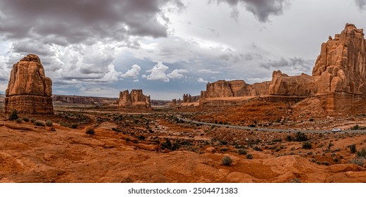 Red rock canyon road. Red rock canyon panorama. Red rock canyon panoramic landscape. The desert in the red rock canyon - Powered by Shutterstock