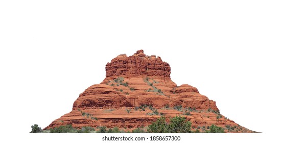 Red Rock Formation In Sedona (Arizona, USA) Isolated On White Background