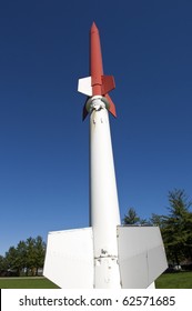 Red Rocket with booster engine at start position near Montreal, Canada.