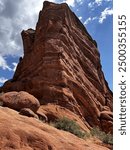 Red rocks amphitheater parking lot rock outcrop