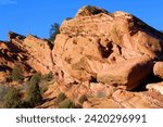 Red Rocks with diffreent rock formations taken at Red Rocks Ampitheatre Park in Morrison near Denver, Colorado