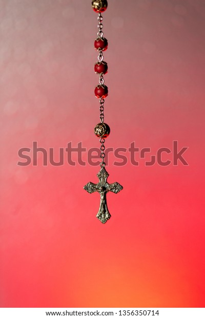 Red Rosary Beads Stock Photo (Edit Now) 1356350714