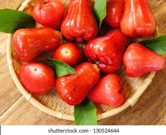 Red Rose Apple In Basket