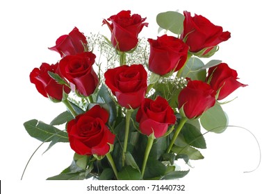 Red Rose Bouquet Closeup,