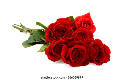 red rose bouquet isolated on white background - Powered by Shutterstock