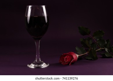 Red Rose Flower Wine Glass On Stock Photo 741139276 | Shutterstock