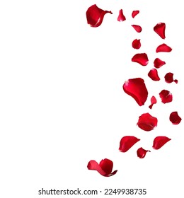Red rose petals isolated on white background. Decorated for love greetings on valentines day or wedding. pngd.e. - Shutterstock ID 2249938735