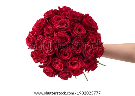 Red roses background. Many red roses, a huge bouquet of roses. Bouquet of red roses on white background.