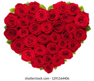 Red Roses Heart Isolated On White Stock Photo 1291164406 | Shutterstock