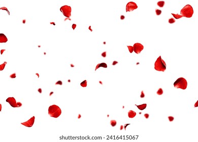 Red roses petals flying romance and love overlay background - Powered by Shutterstock