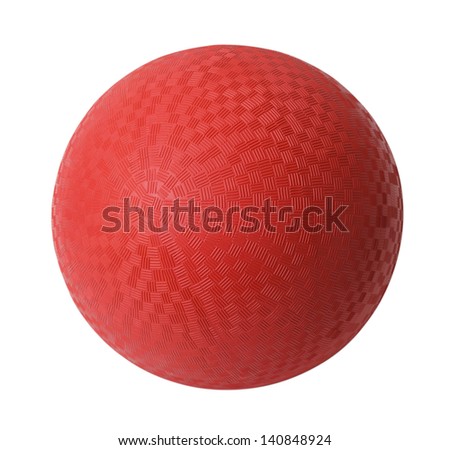 Red Rubber Ball Isolated on White Background.