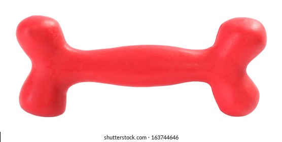 Red rubber bone toy for dogs