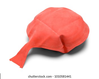 Red Rubber Whoopie Cushion Isolated On A White Background.