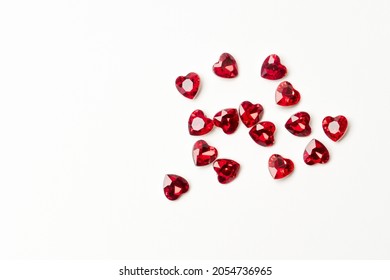 Red Ruby gemstone heart shape isolate on white background