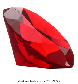 Red Ruby Isolated On White