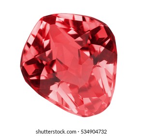 red ruby isolated on white background