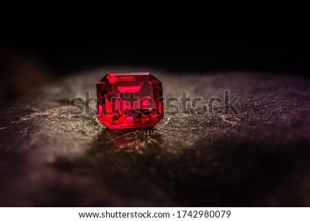 Red Ruby. Precious Red Gemstone