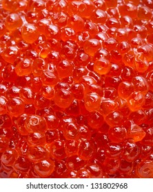red salmon caviar photographed close-up