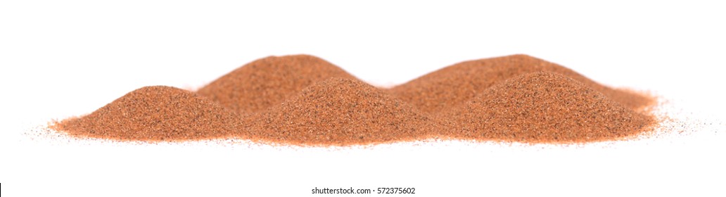 Red Sand Dune Isolated On White Background