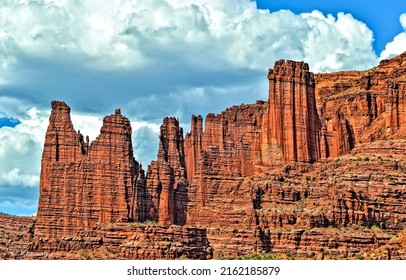 Red sand rocks in the canyon. Red rock canyon scene. High red rocks in canyon. Canyon desert red rocks - Shutterstock ID 2162185879