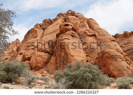 Red sandstone near Jenny's Canyon Trail at Snow Canyon State Park, Utah