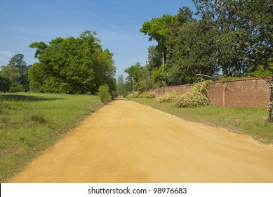 A Red Sandy Dirt Road In Aiken South Carolina.