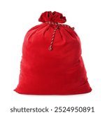 Red Santa Claus bag isolated on white