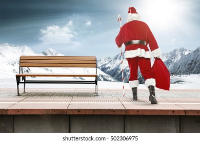 Red Santa Claus On Trains Station Stock Photo 502306975 | Shutterstock