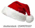 red Santa hat isolated on white background