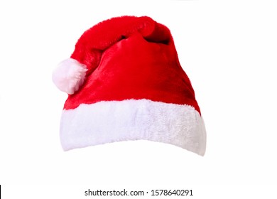 Red Santa Hat Isolated On A White Background.