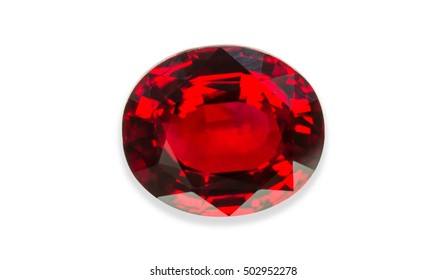 Red Sapphire Isolated On Black Background