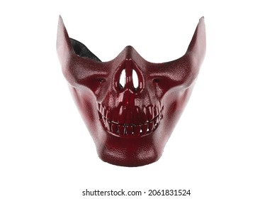 Red Satan Mask Isolated On White Background
