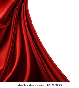 Red Satin Border.Isolated on white