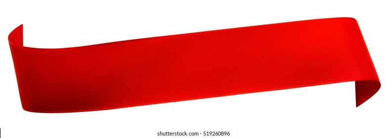 Red Satin Ribbon Isolated On White