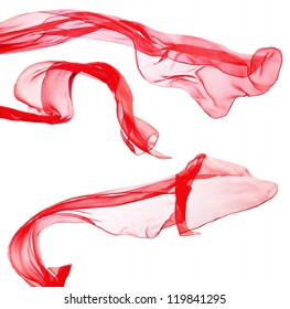 Red Scarf Isolated On A White Background