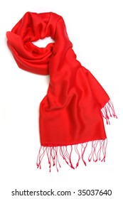 Red Scarf Isolated On White