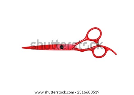 red scissor with white background isolated