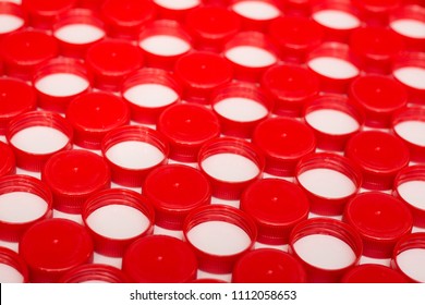 red plastic screw caps