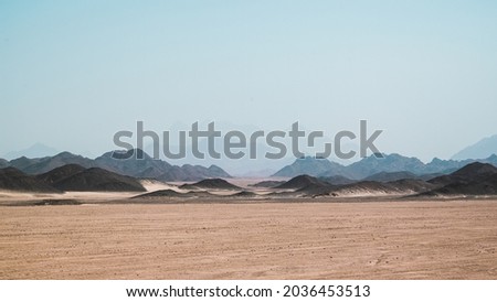 The Red Sea Mountain trail in the eastern egyptian desert, these mountains include the 3rd highest mountain in Egypt (Shayeb El-Banat), The dust obscured the mountains making for a sensational view.